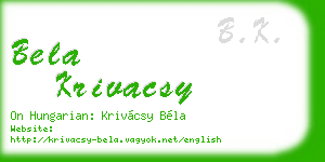 bela krivacsy business card