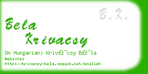 bela krivacsy business card